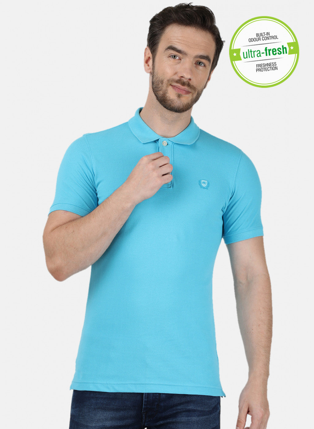 Mens Blue Plain T-Shirt