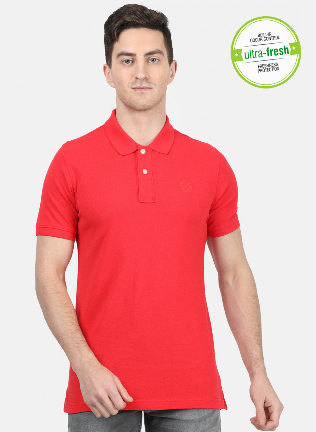 Mens Red Plain T-Shirt