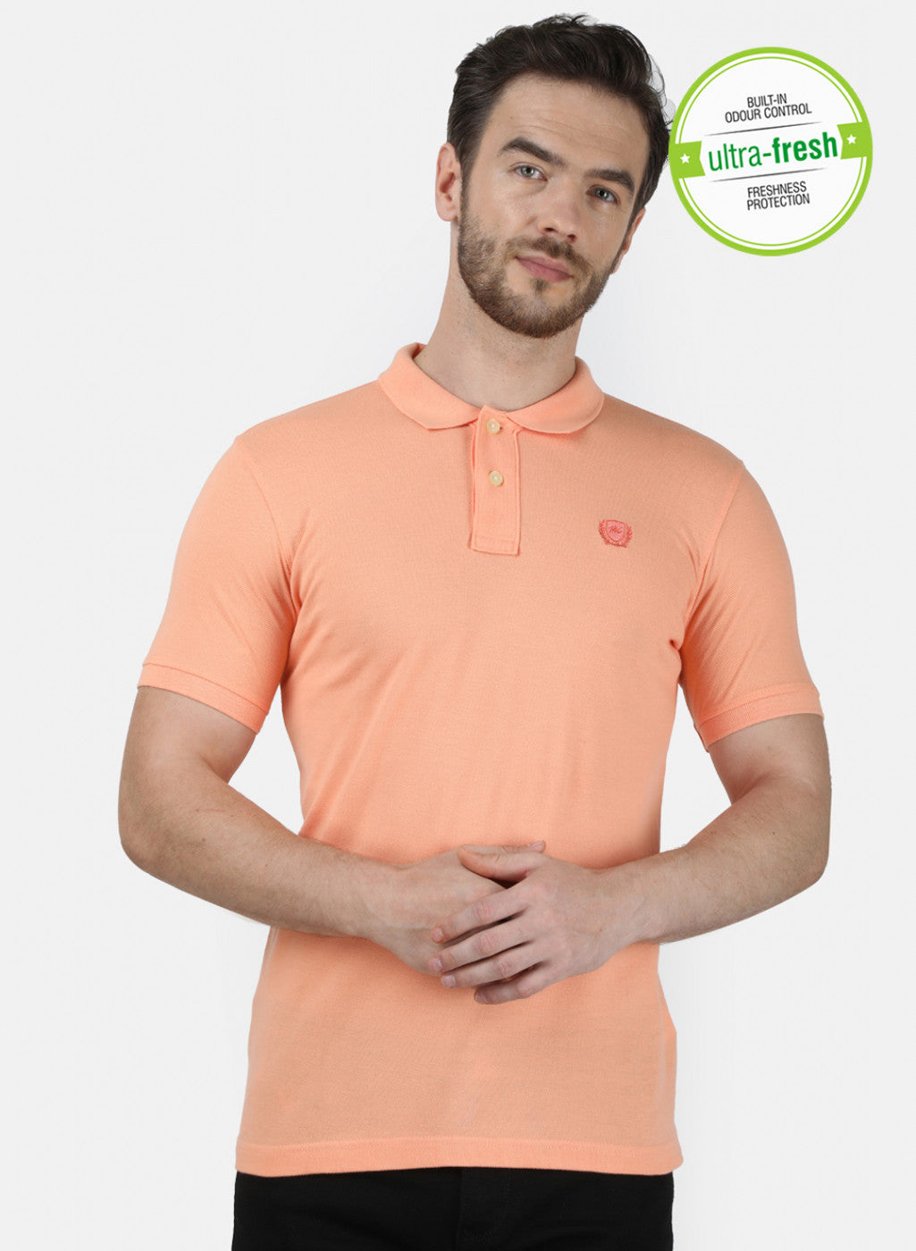 Mens Orange Plain T-Shirt