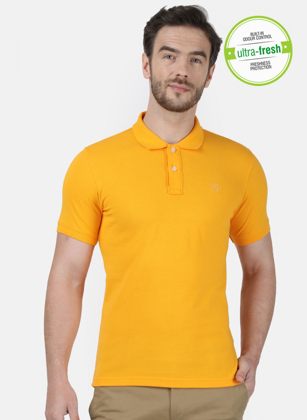 Mens Mustard Plain T-Shirt