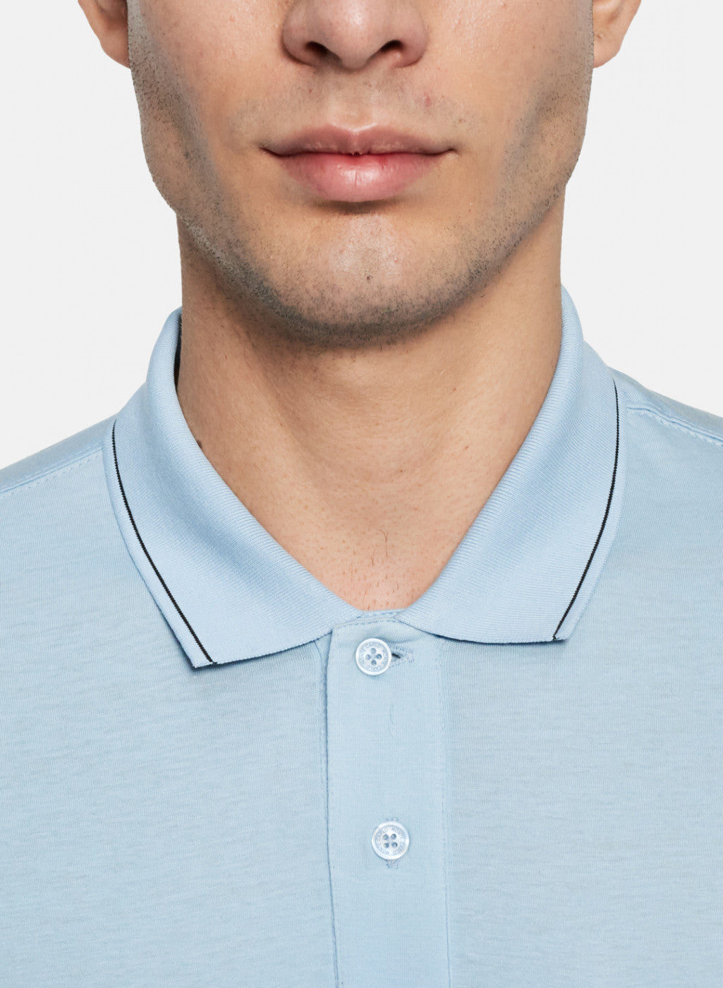 Men Sky Blue Plain T-Shirt