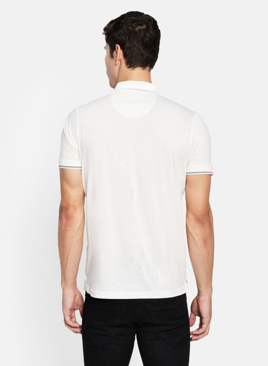 Men White Plain T-Shirt