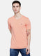 Mens Peach Plain T-Shirt