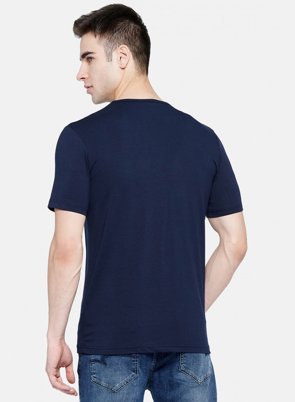 Mens NAvy Blue Plain T-Shirt