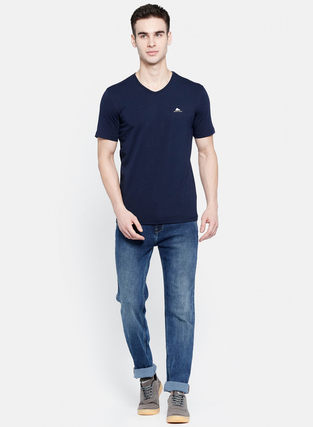 Mens NAvy Blue Plain T-Shirt