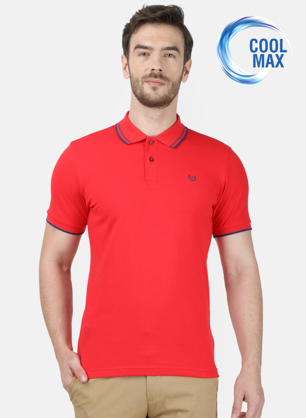 Mens Red Plain T-Shirt