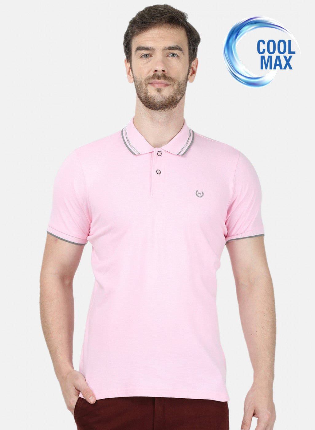 Mens Pink Plain T-Shirt