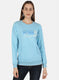 Women Blue Printed Sweatshirt