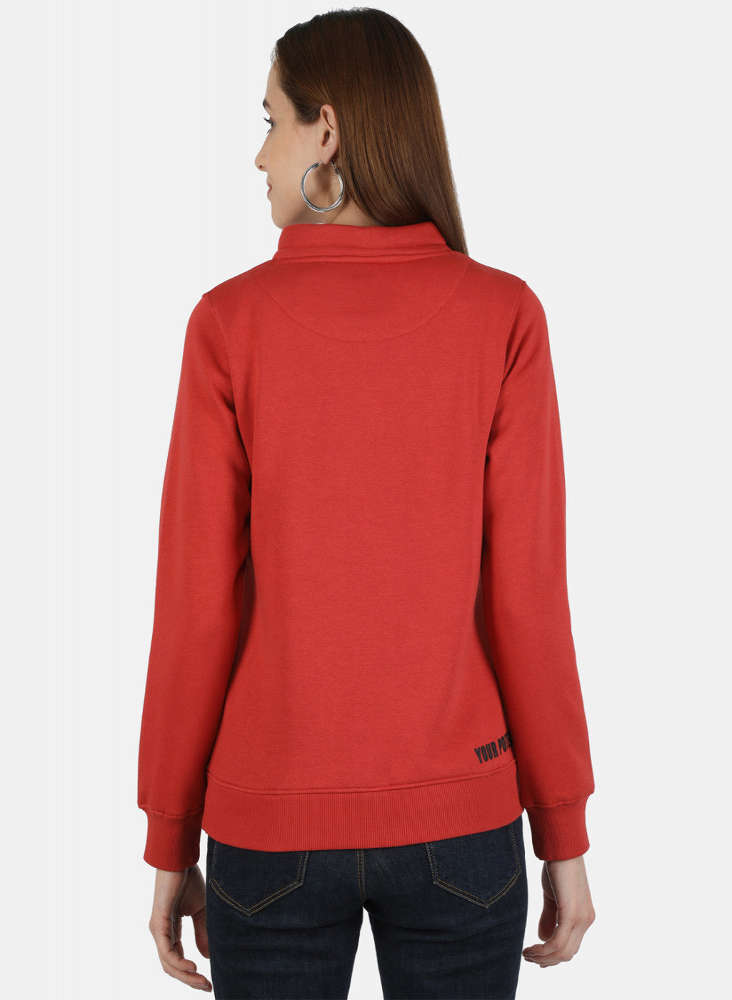 Women Orange Solid Sweatshirt