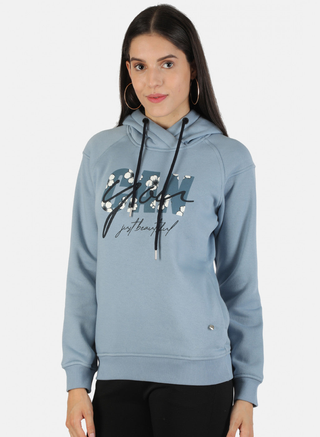 Women Grey Printed Sweatshirt