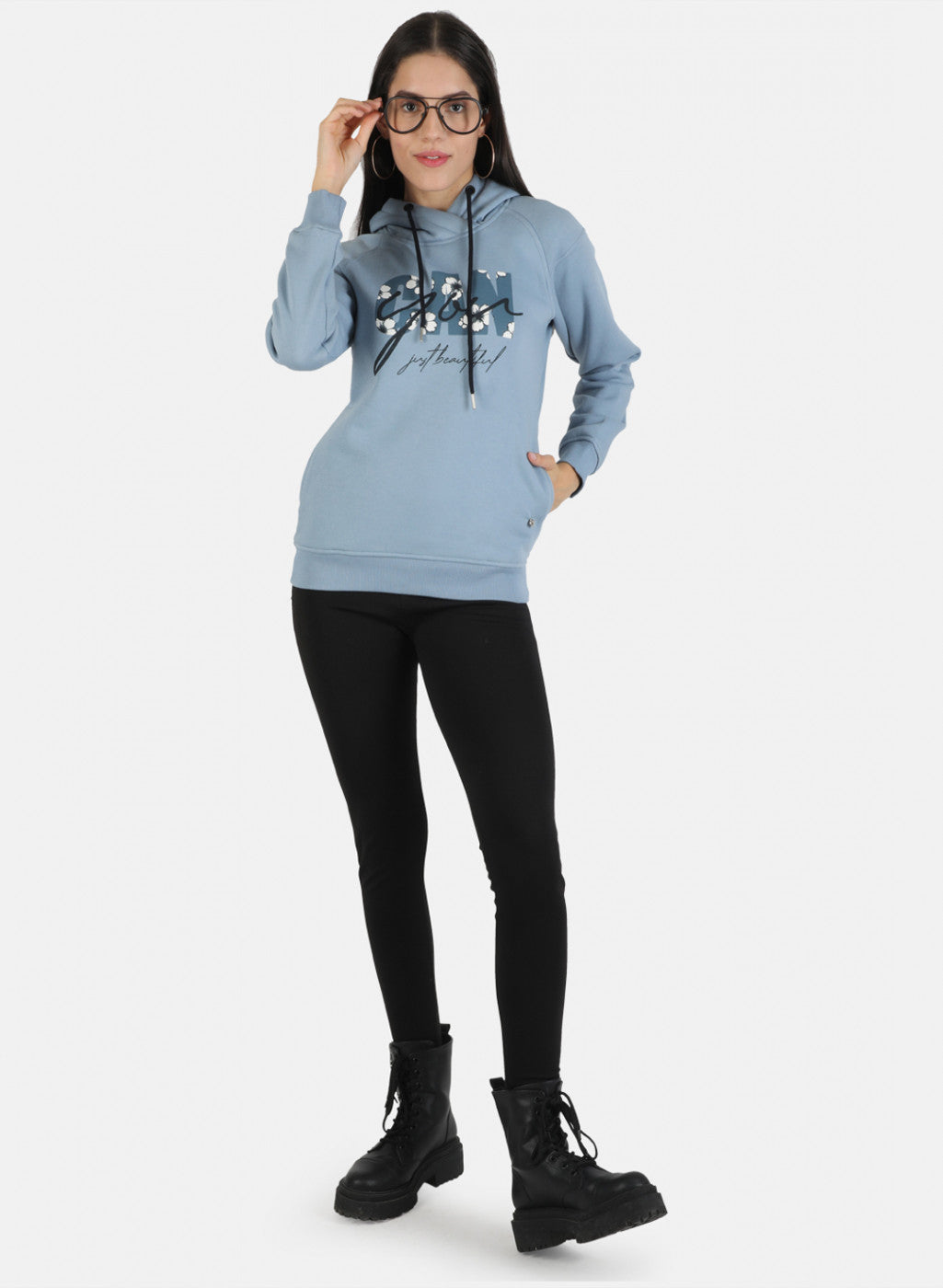 Women Grey Printed Sweatshirt