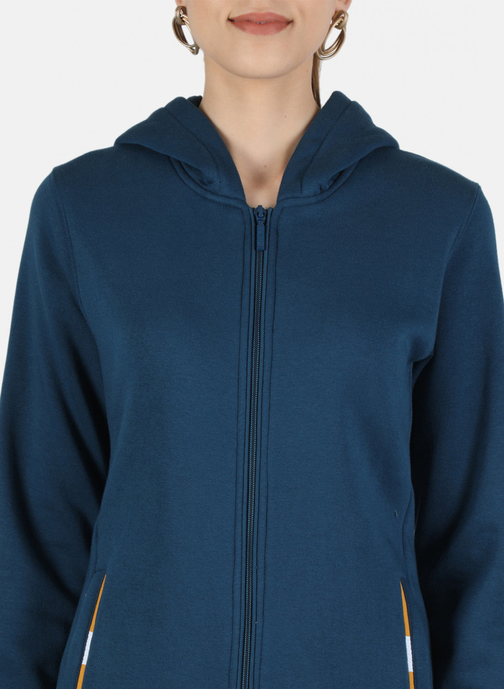 Women Blue Solid Sweatshirt