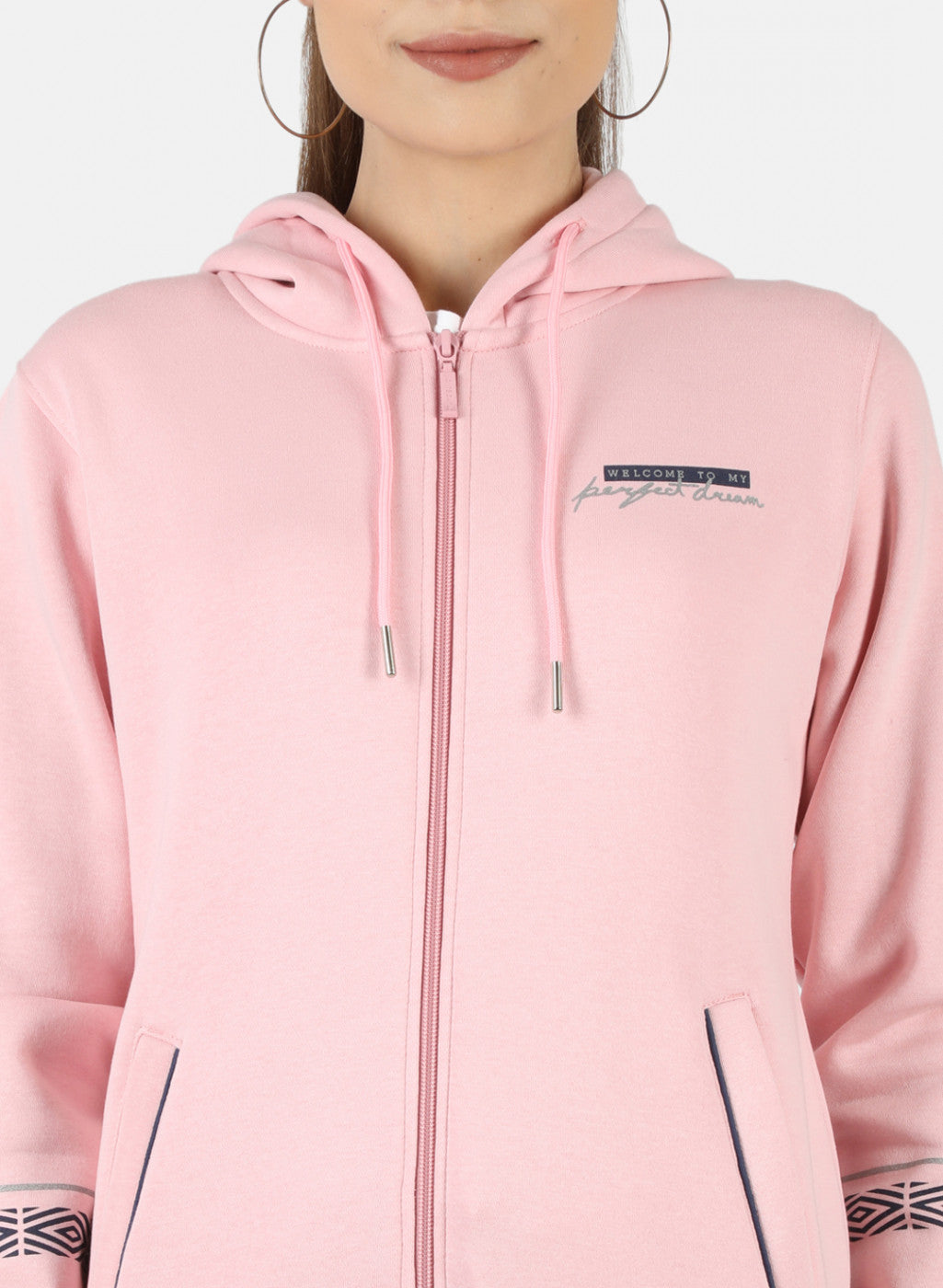 Women Pink Solid Sweatshirt