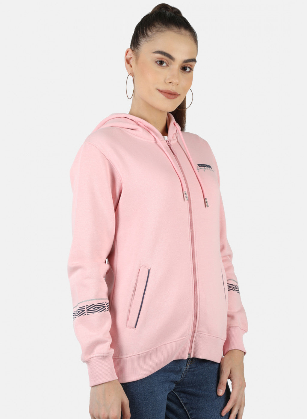 Women Pink Solid Sweatshirt