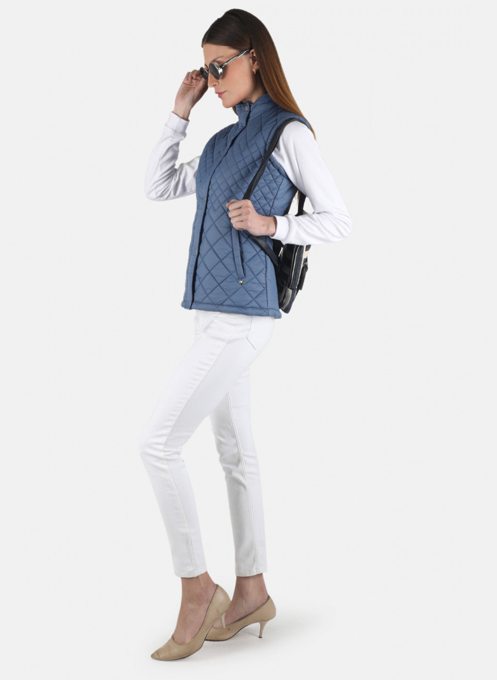 Women Blue Solid Jacket