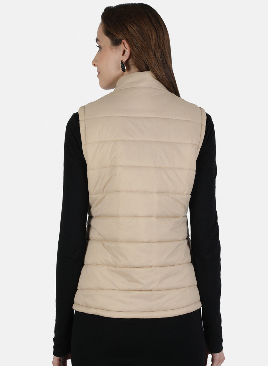 Women Beige Reversible Solid Jacket