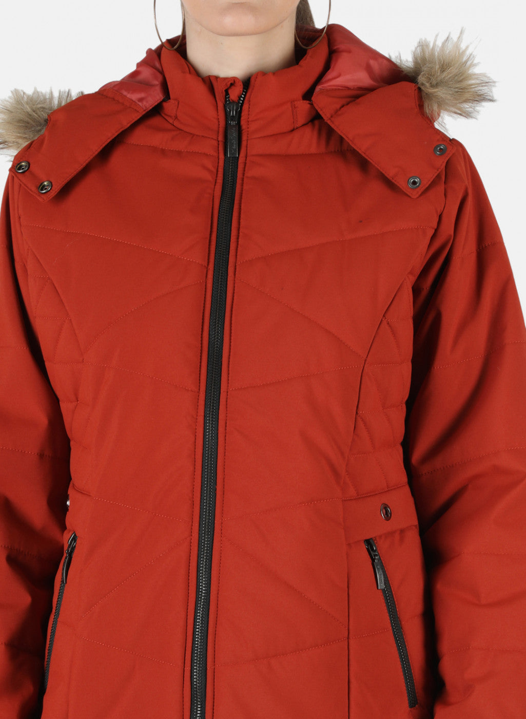 Women Orange Solid Jacket