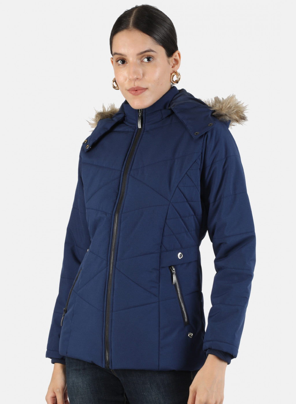 Women Blue Solid Jacket