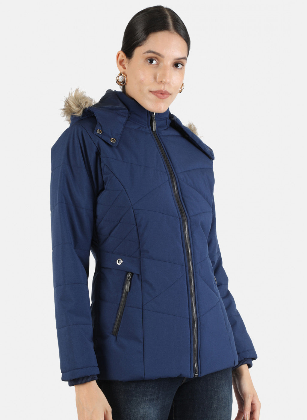 Women Blue Solid Jacket