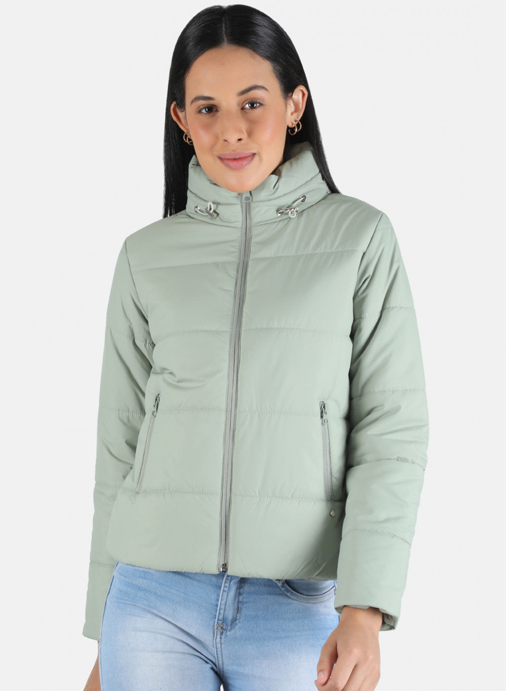 Women Green Solid Jacket