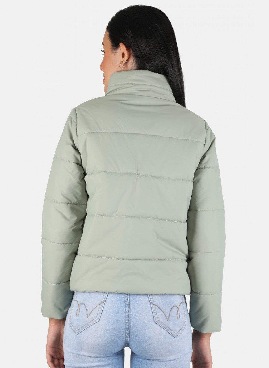 Women Green Solid Jacket