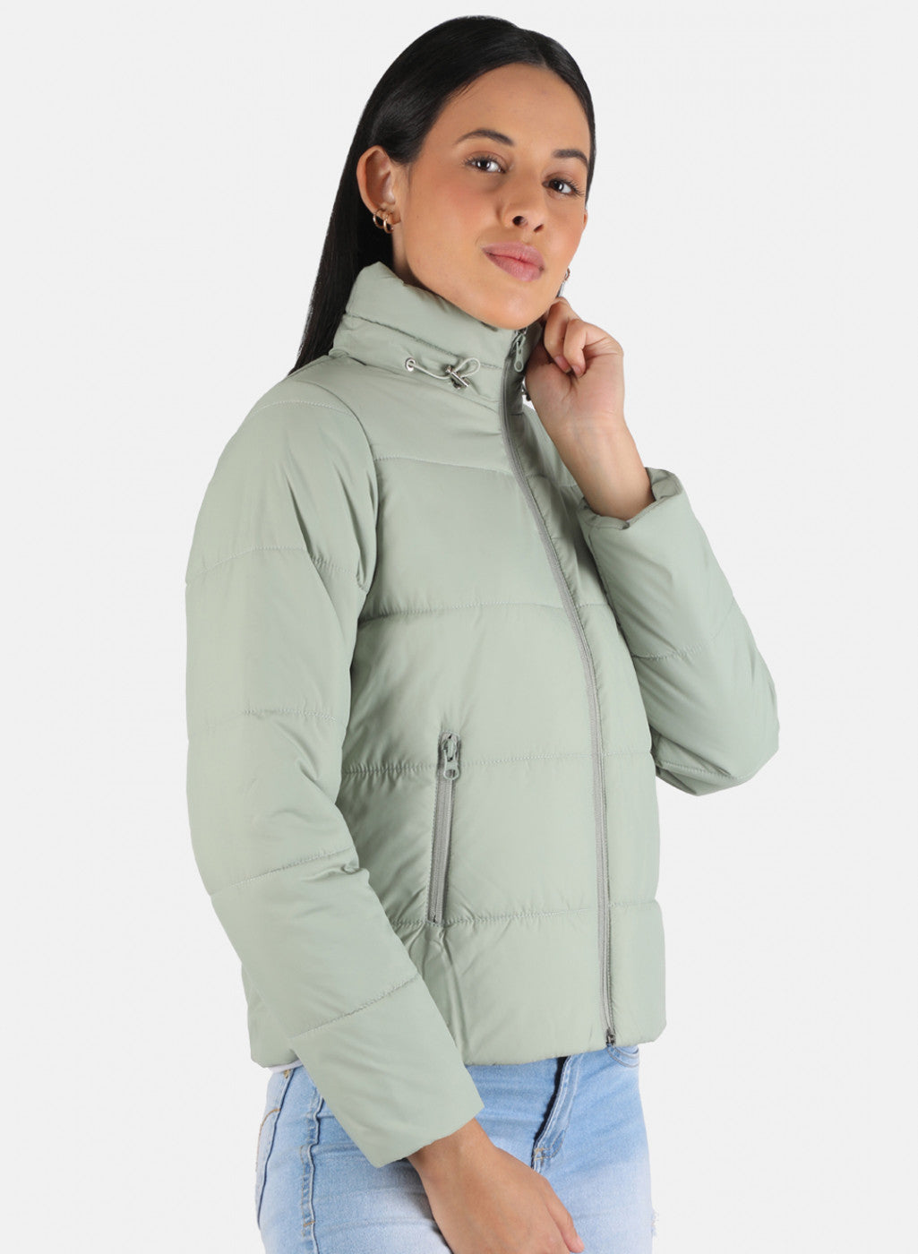 Women Green Solid Jacket