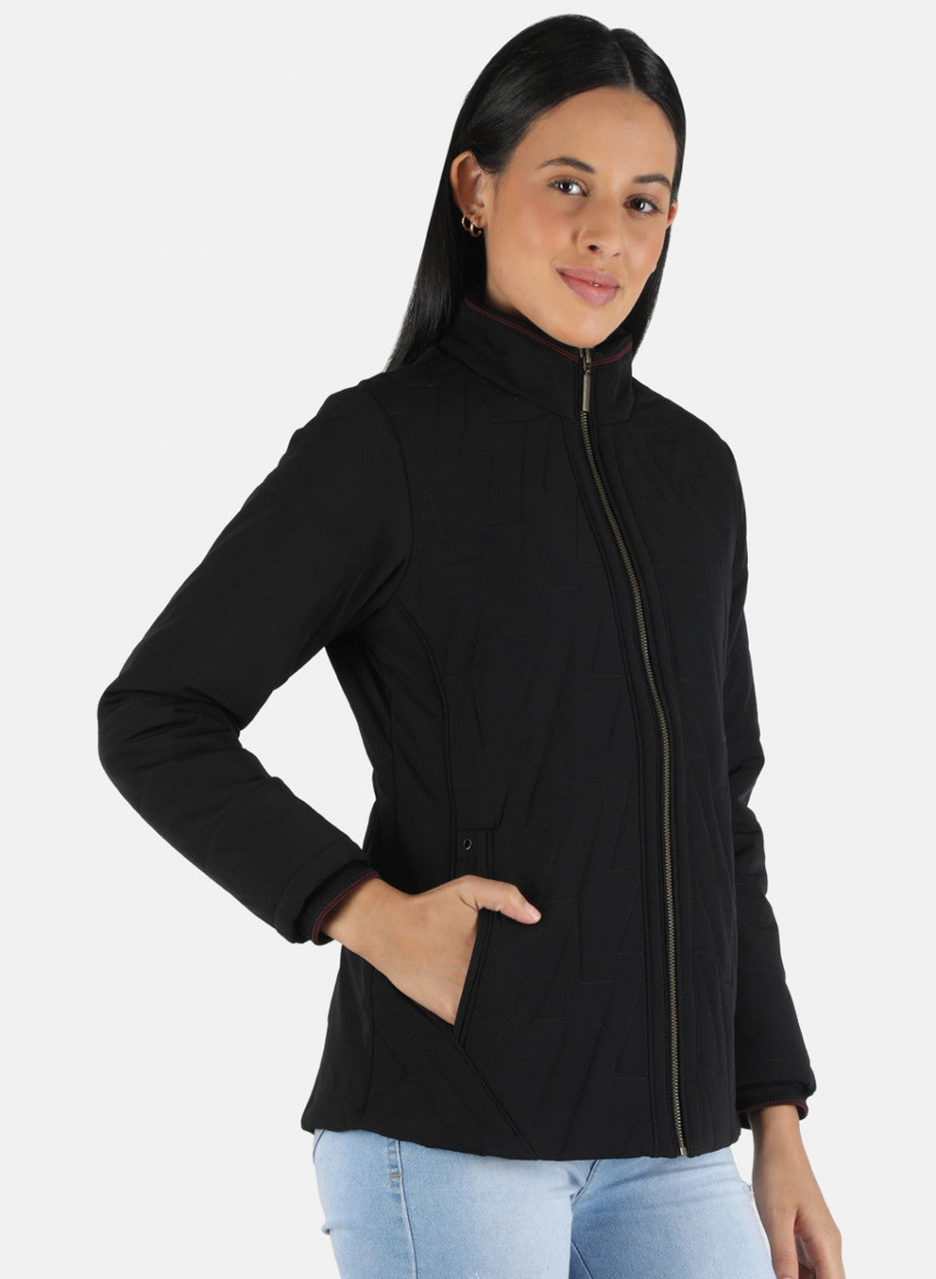 Women Black Solid Jacket