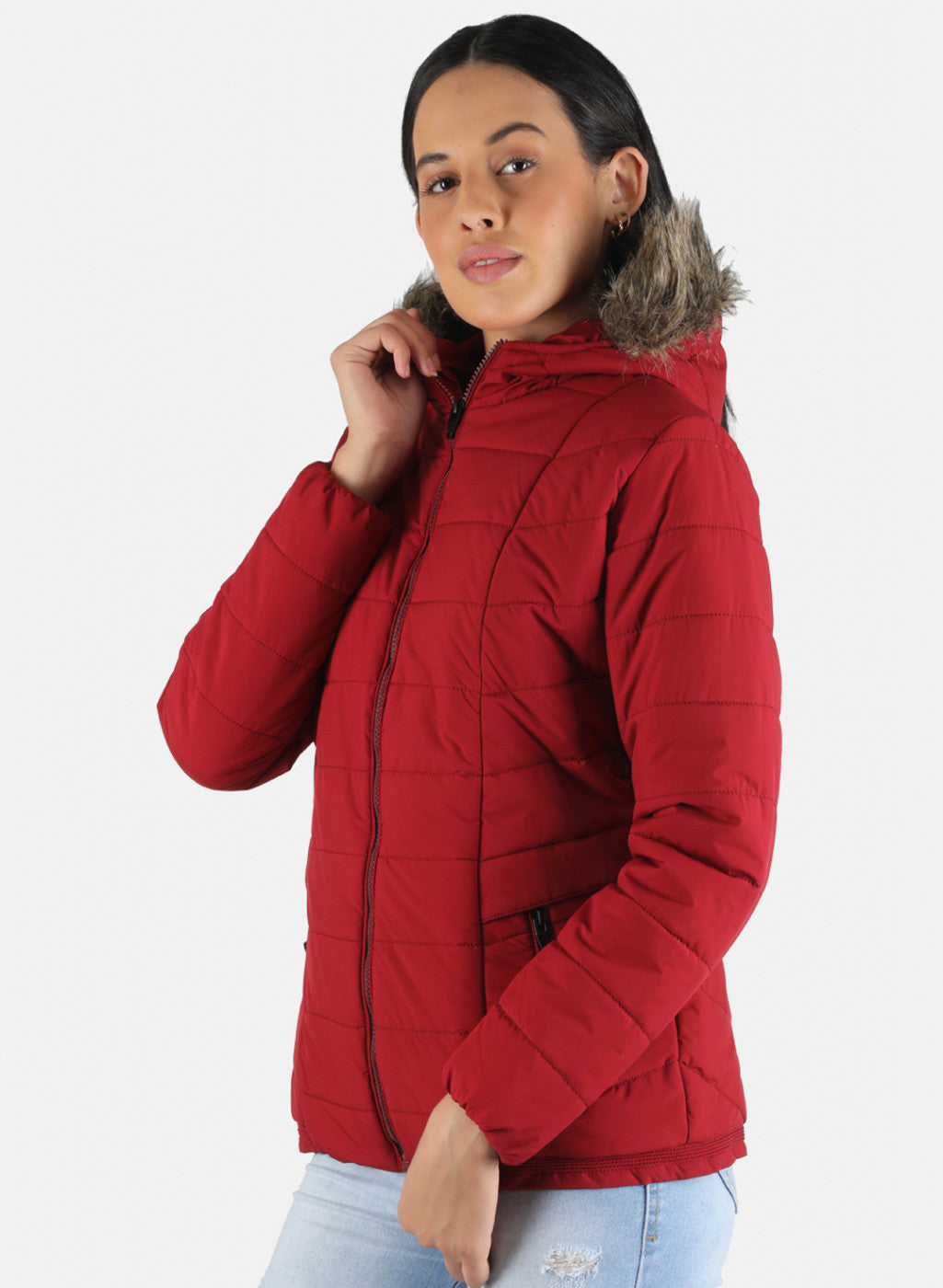 Women Maroon Solid Jacket