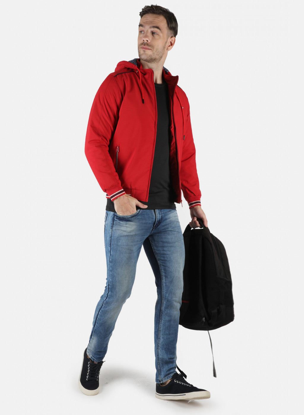 Men Red Solid Jacket