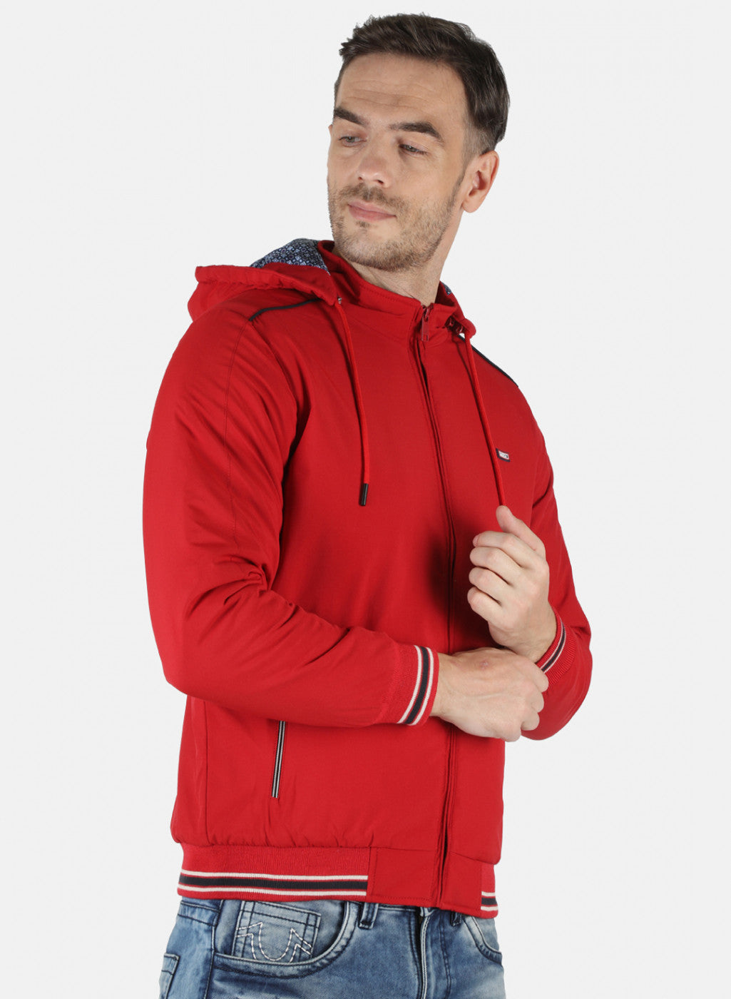 Men Red Solid Jacket