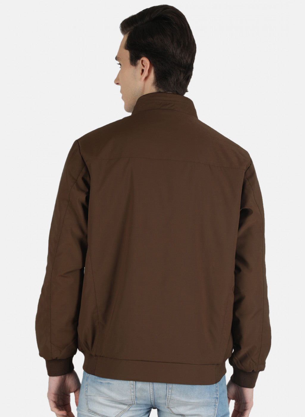 Men Brown Solid Jacket