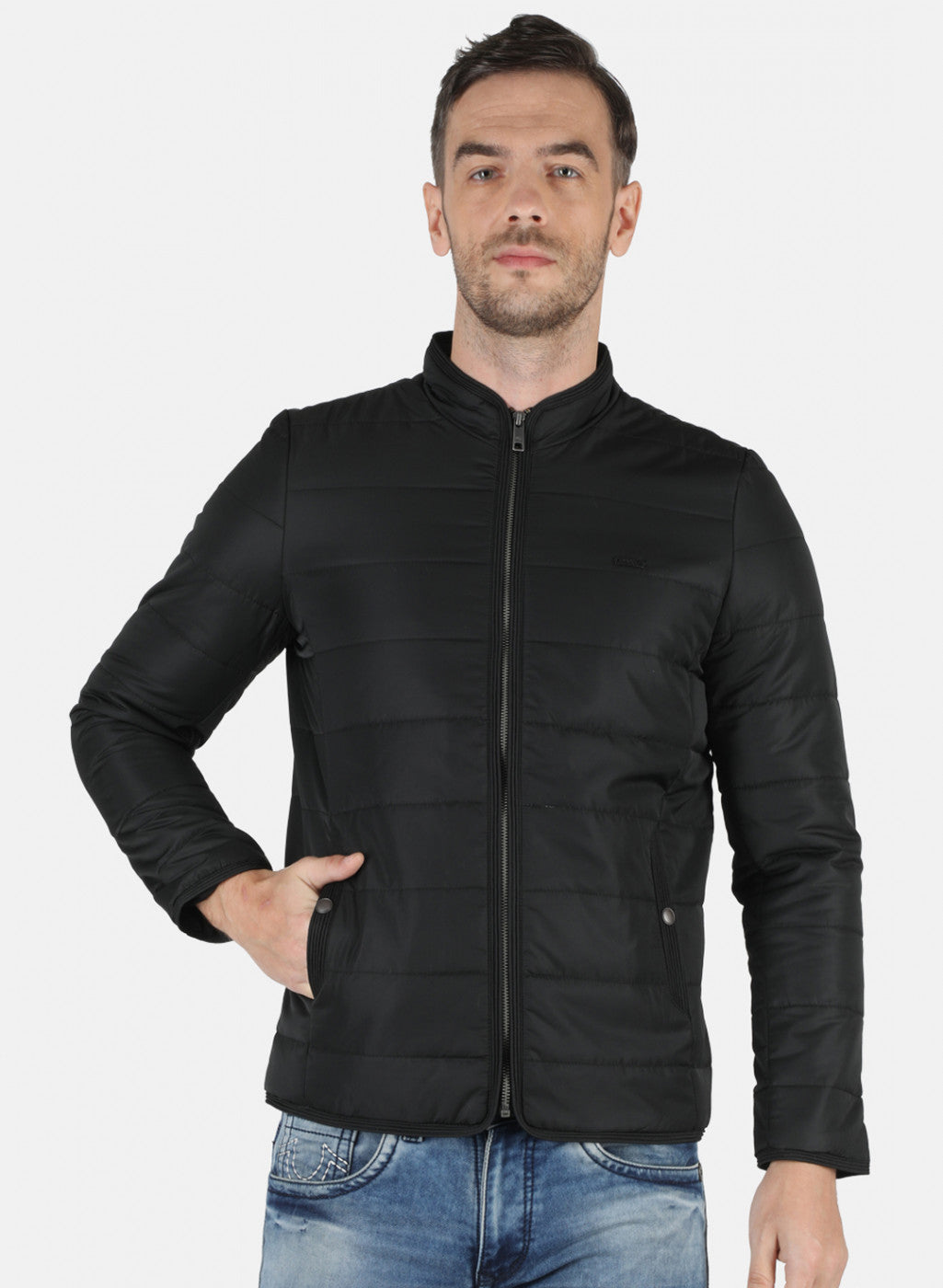 Men Black Solid Jacket