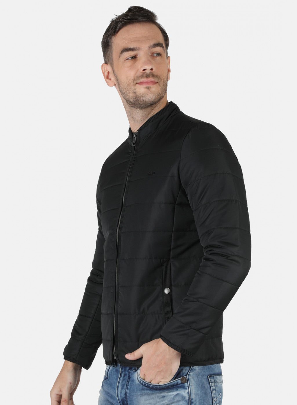 Men Black Solid Jacket