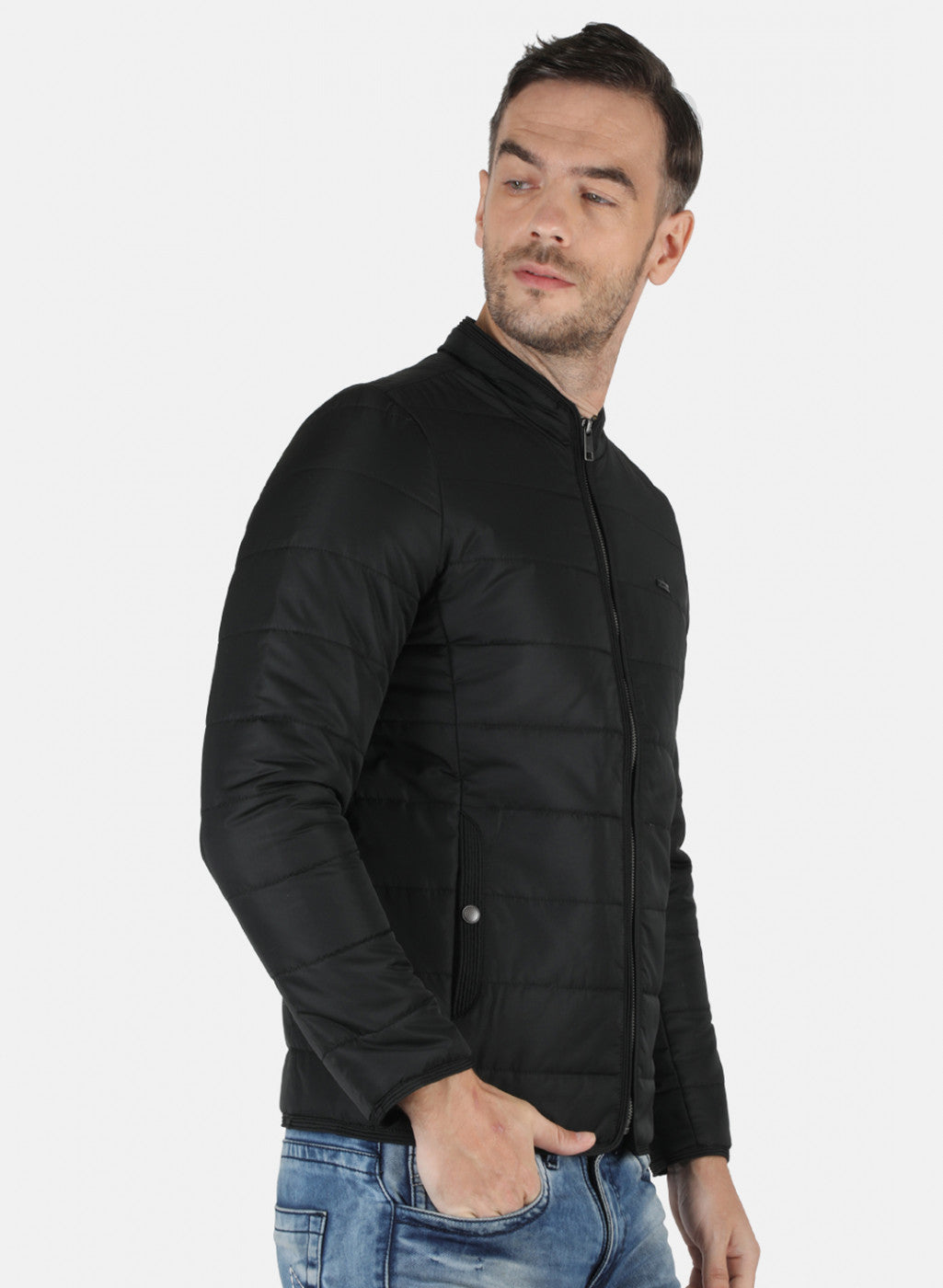 Men Black Solid Jacket