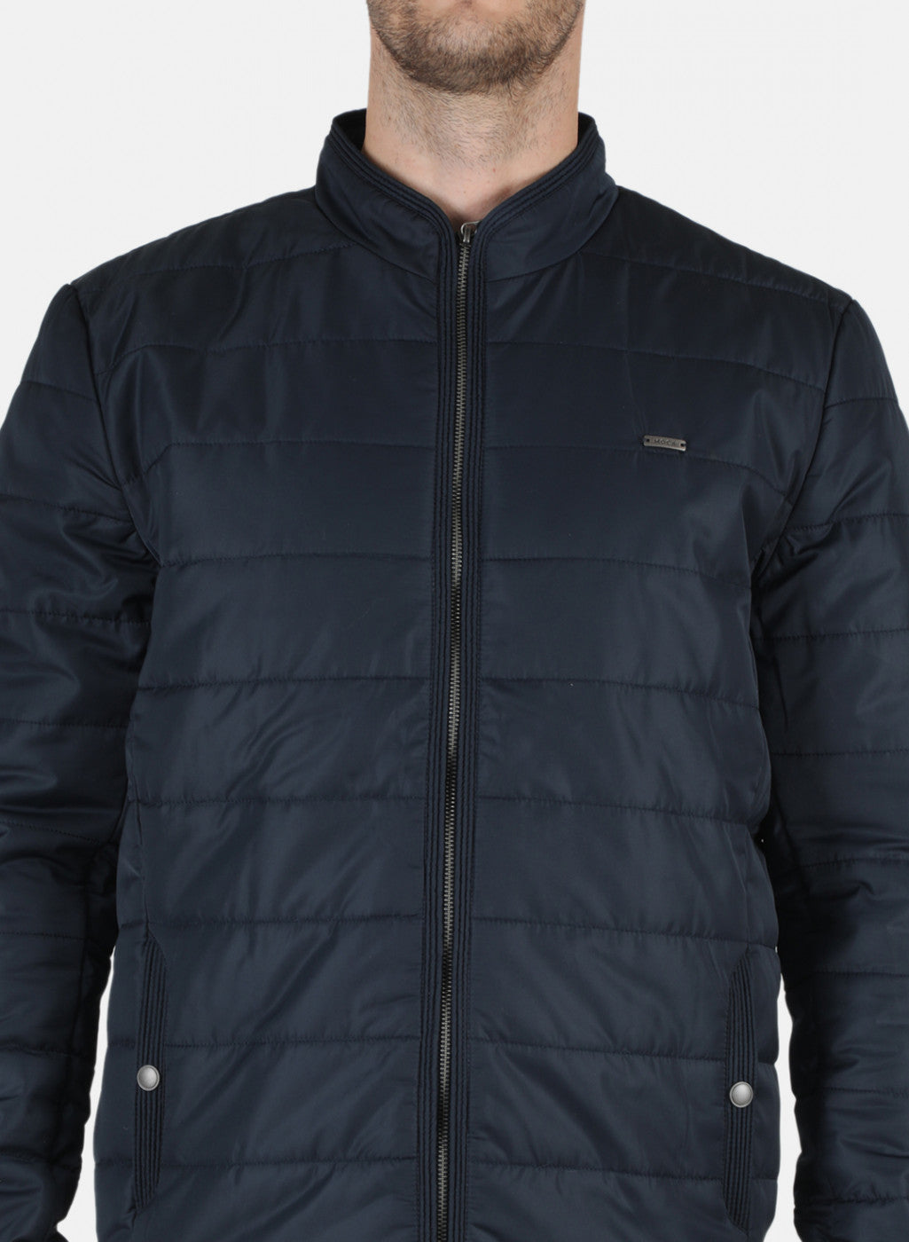 Men NAvy Blue Solid Jacket