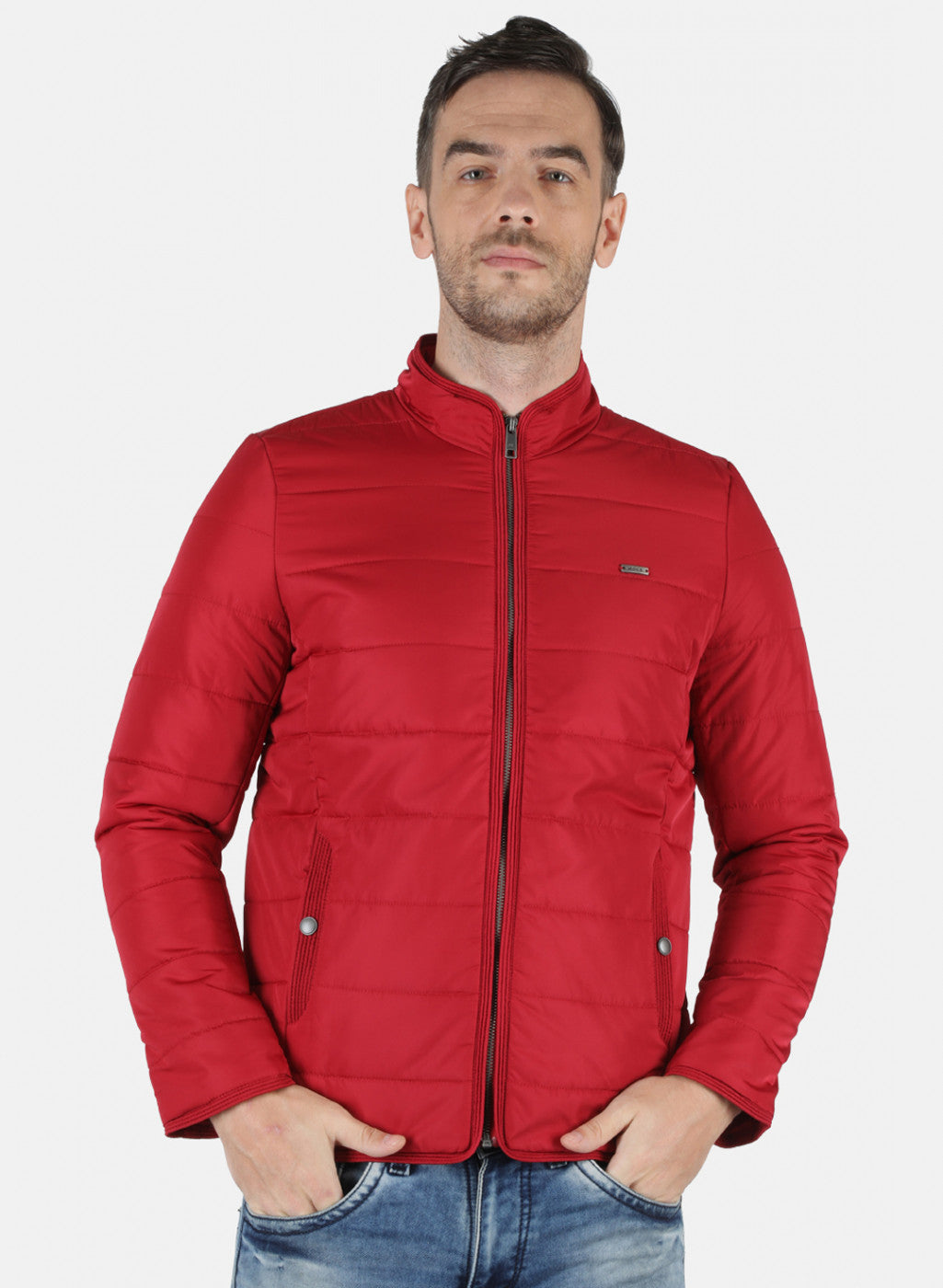 Men Red Solid Jacket