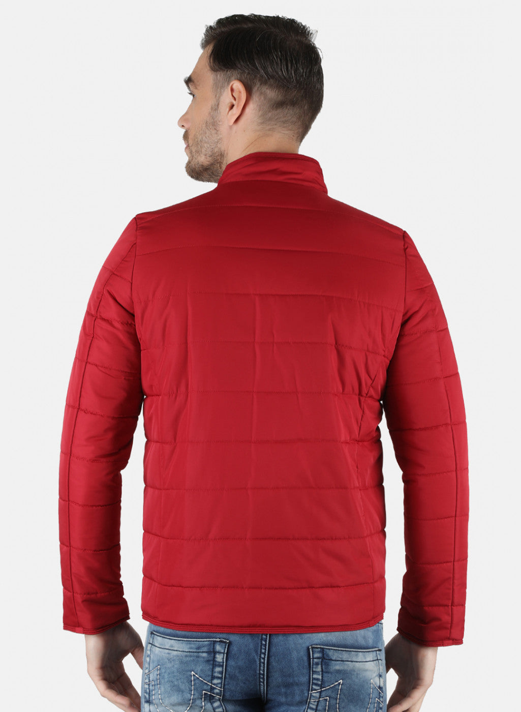 Men Red Solid Jacket