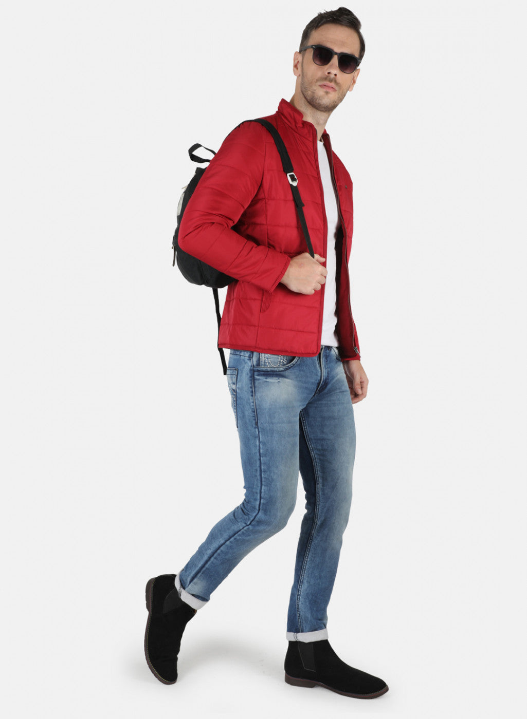 Men Red Solid Jacket