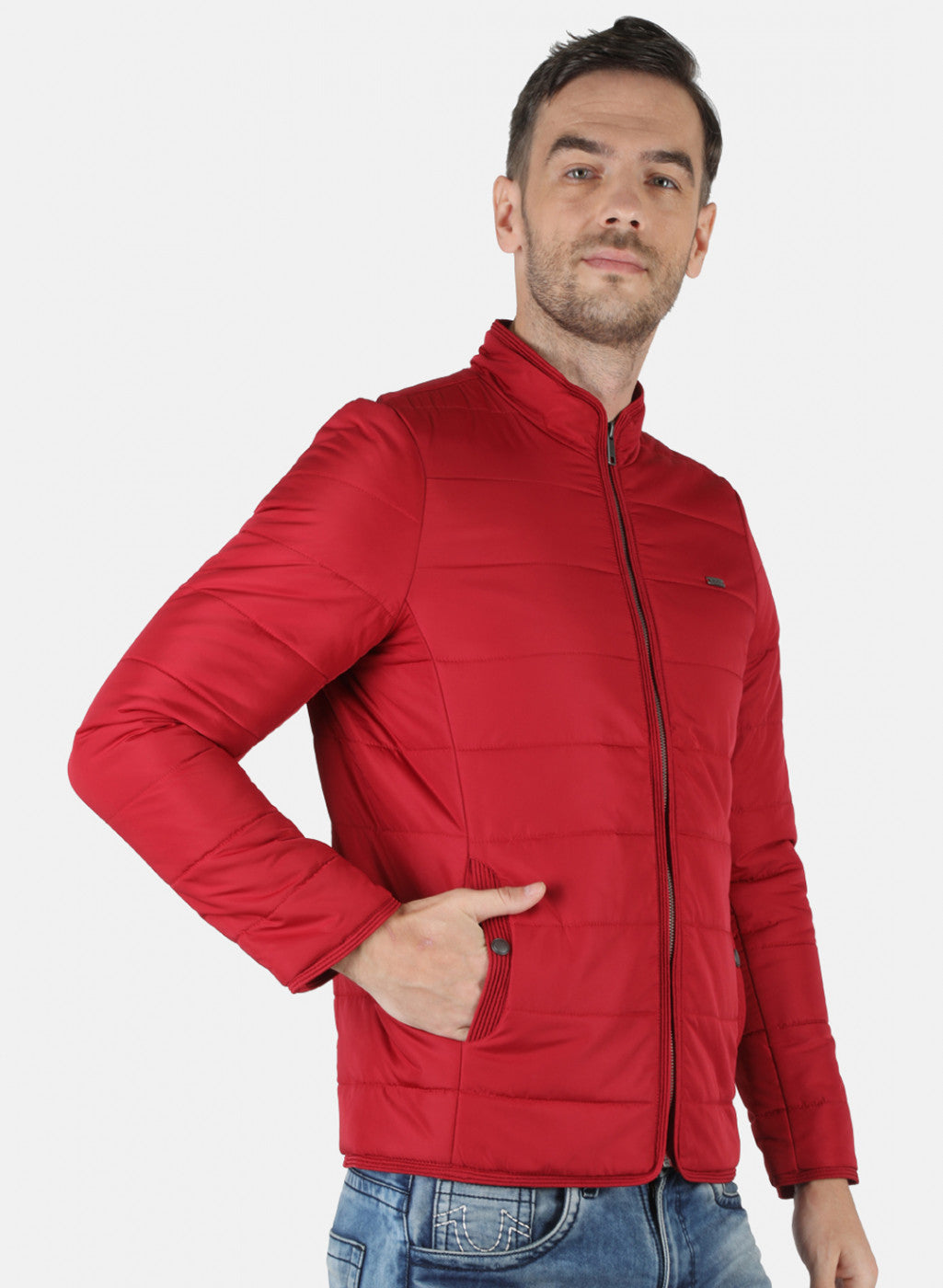 Men Red Solid Jacket