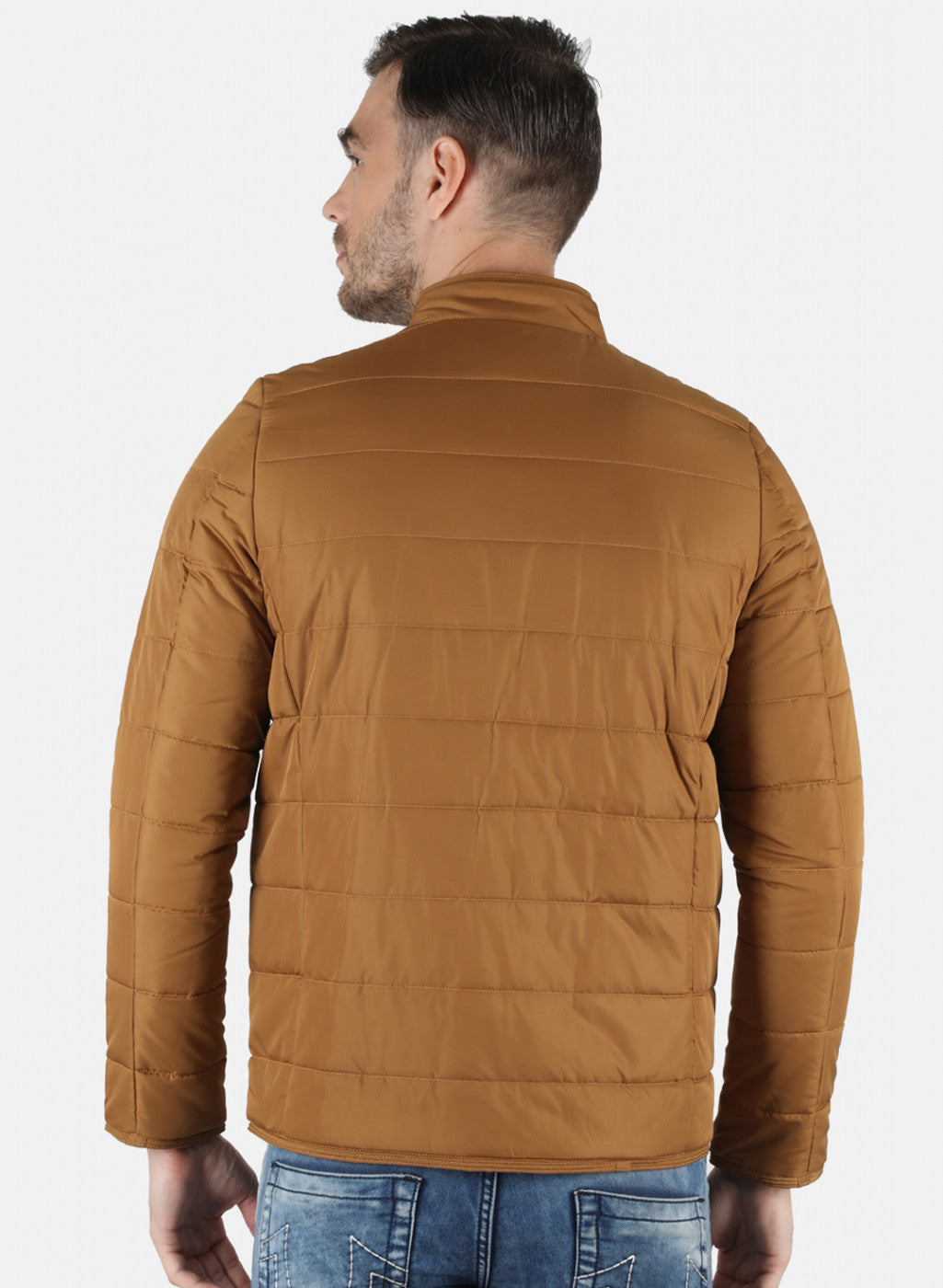 Men Mustard Solid Jacket