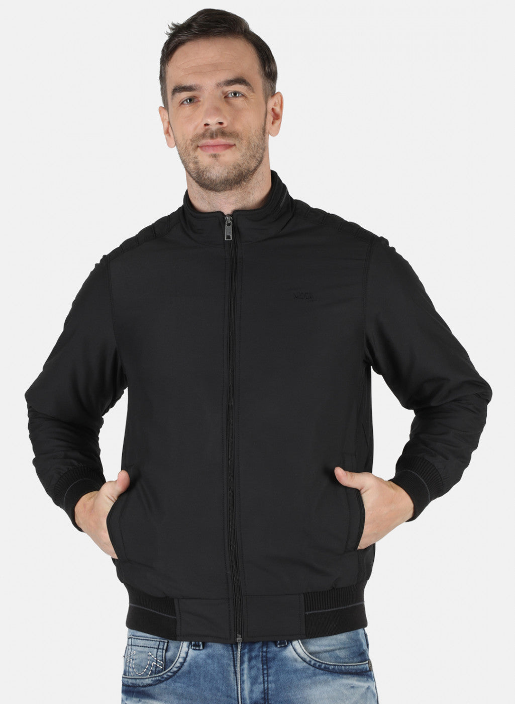 Men Black Solid Jacket