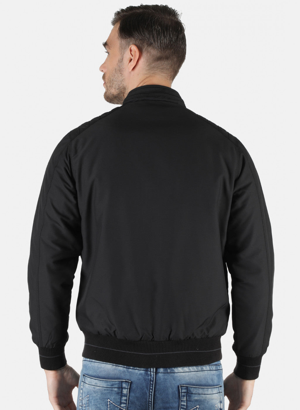 Men Black Solid Jacket