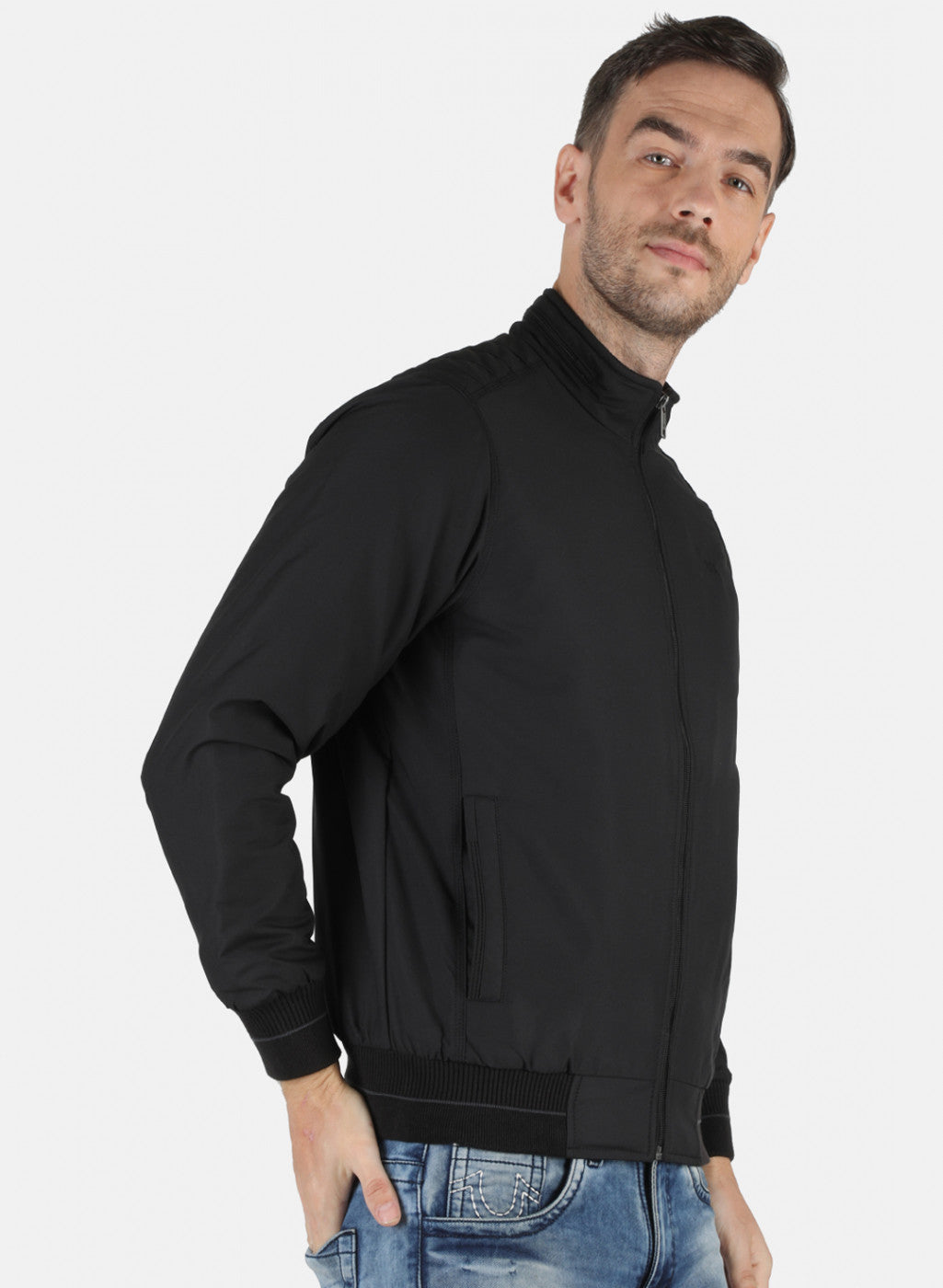 Men Black Solid Jacket