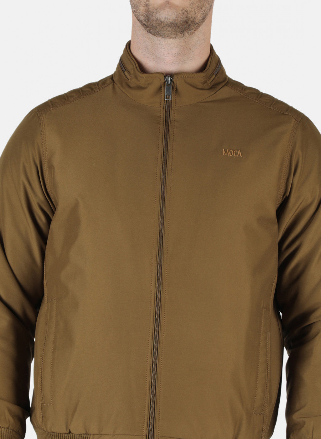 Men Brown Solid Jacket