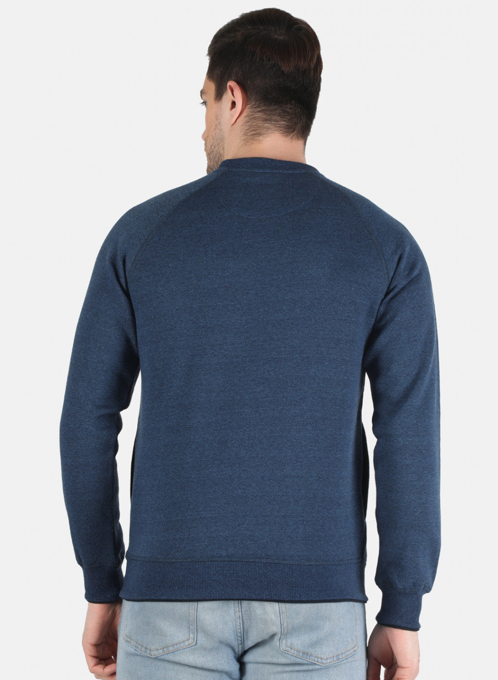 Men Blue Solid Sweatshirt