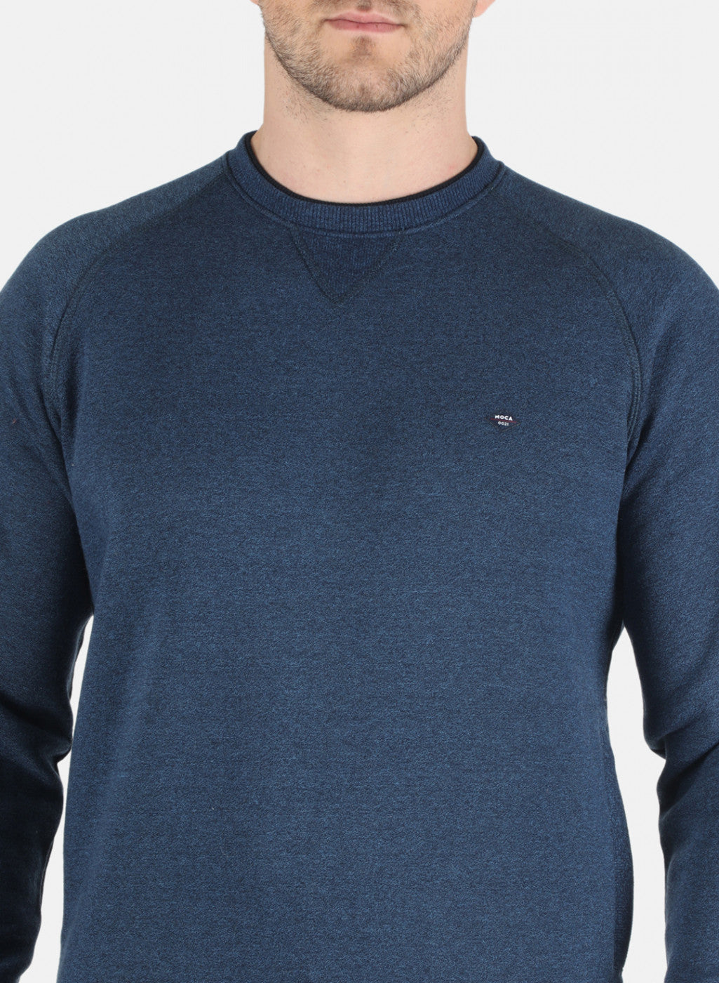 Men Blue Solid Sweatshirt