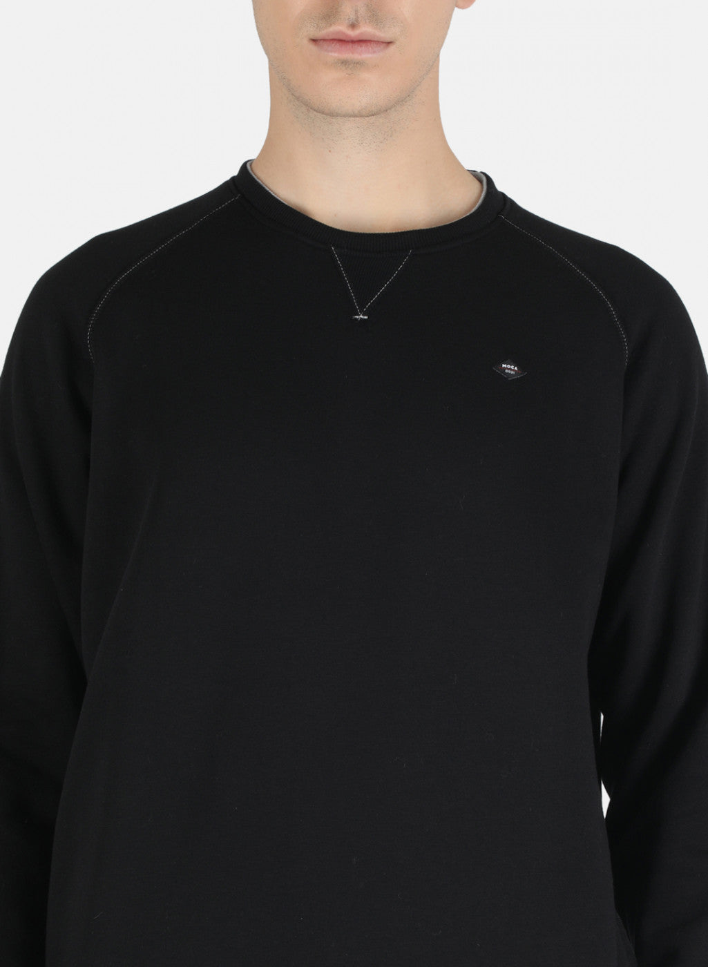 Men Black Solid Sweatshirt