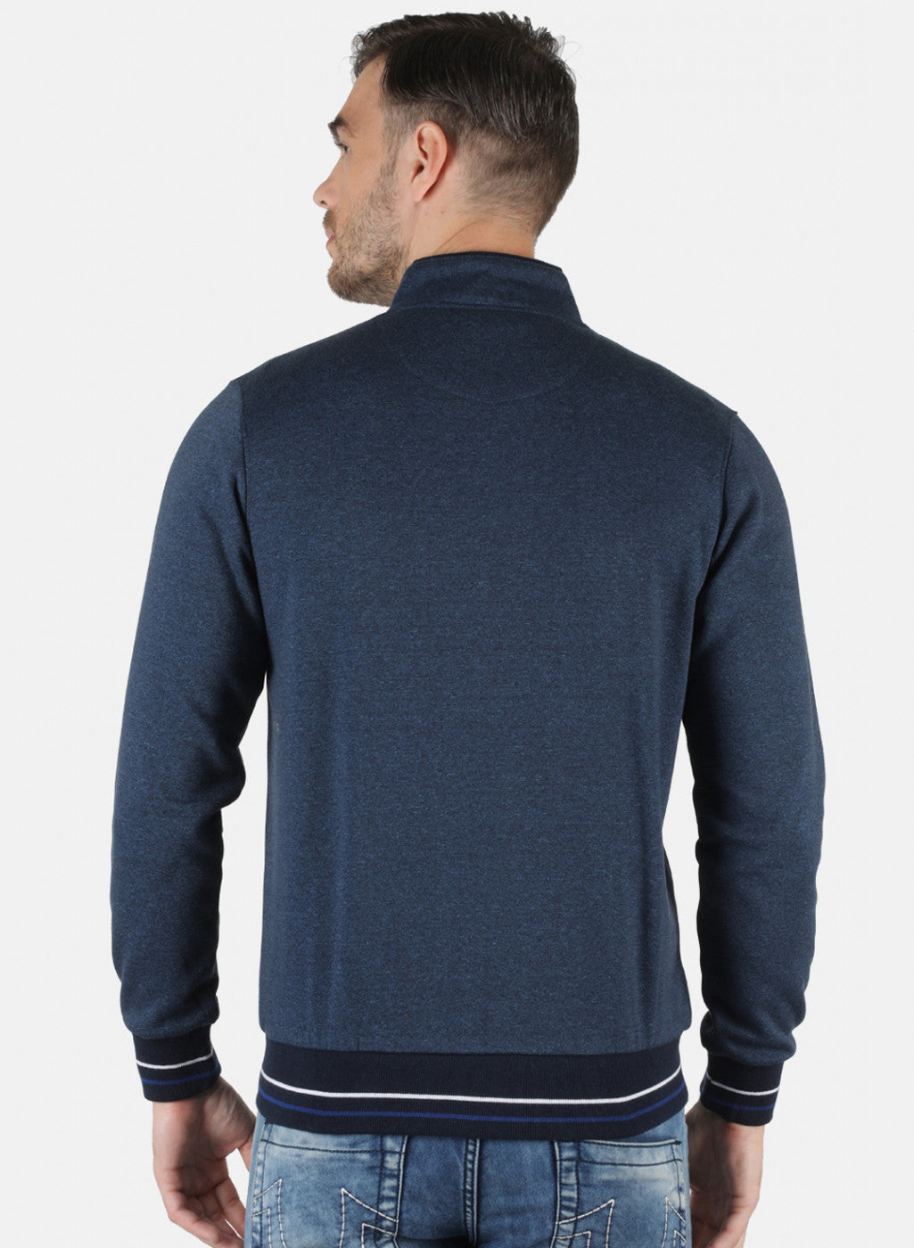 Men Blue Solid Sweatshirt