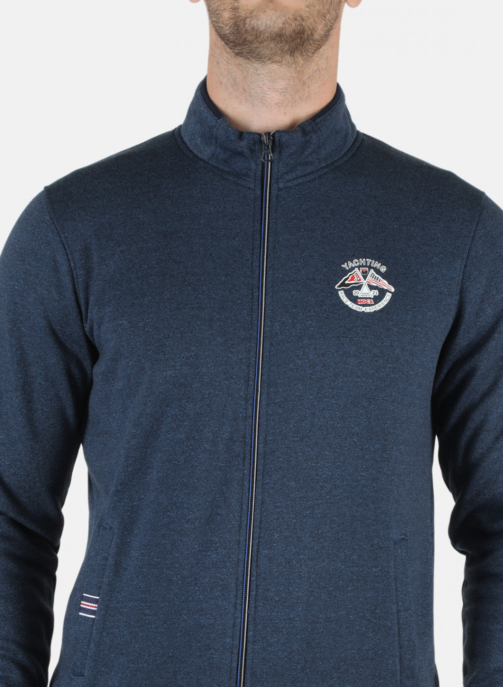 Men Blue Solid Sweatshirt