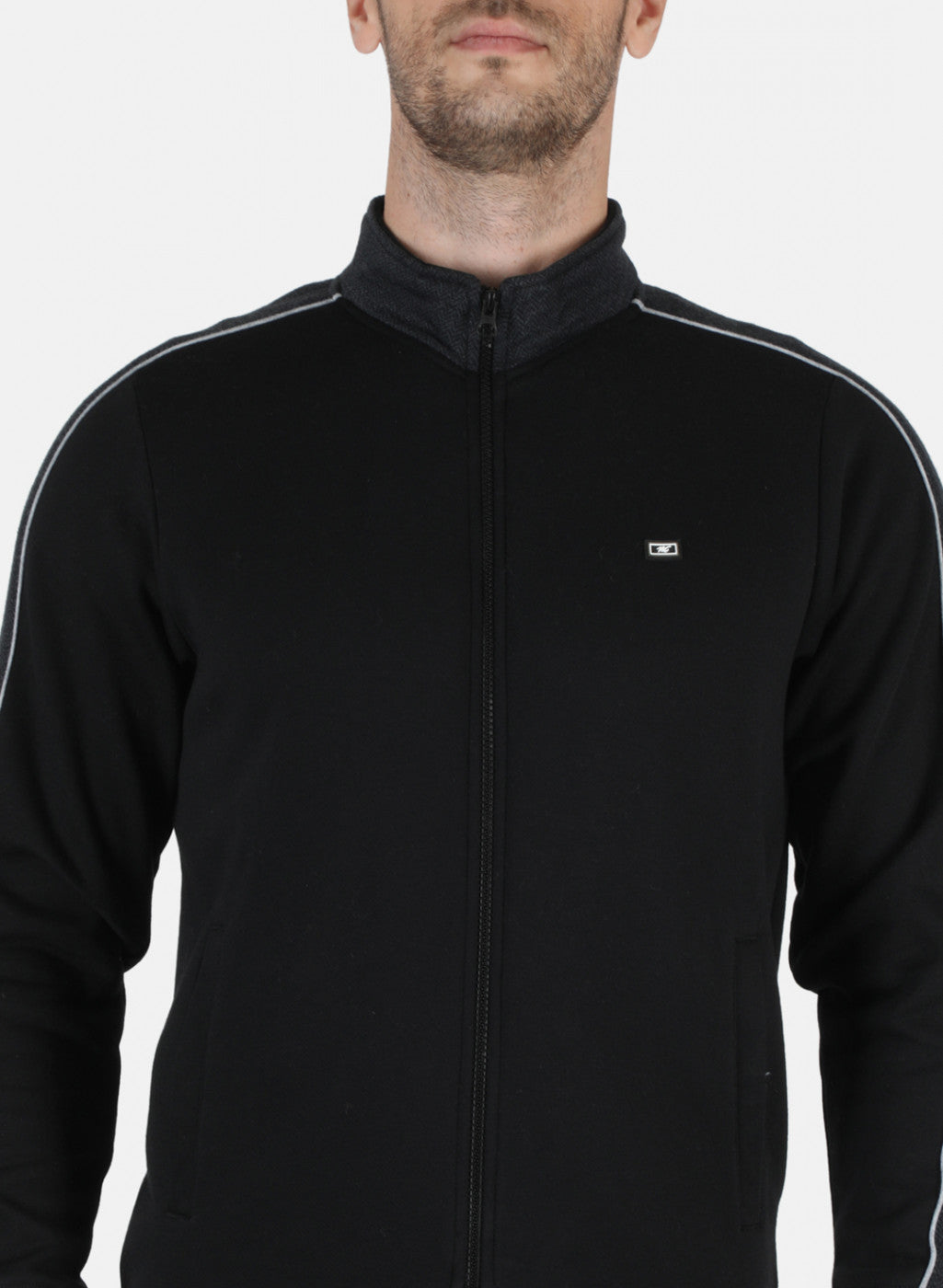 Men Black Solid Tracksuit